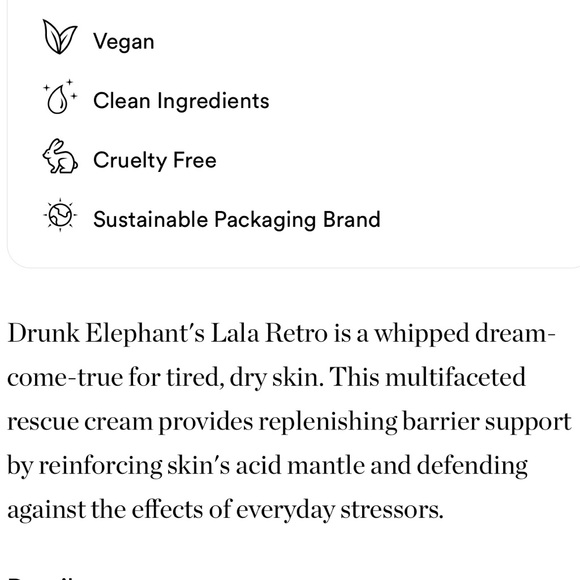 LAST 1! Drunk Elephant Lala Retro Whipped Cream Face Moisturizer Mini - Picture 7 of 10